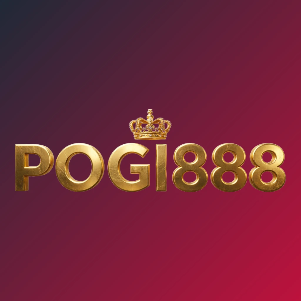 POGI888 luxury brand logo with a gold metallic crown above the text, featuring a royal design and a wide horizontal rectangular wordmark on a transparent background POGI888 luxury brand logo with a gold metallic crown above the text, featuring a royal design and a wide horizontal rectangular wordmark on a transparent background